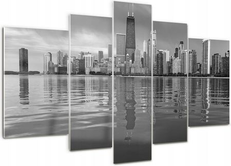 Obraz szklany duży tryptyk do salonu Chicago