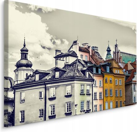 Obraz Warszawa budynki vintage 3D do salonu 120x80