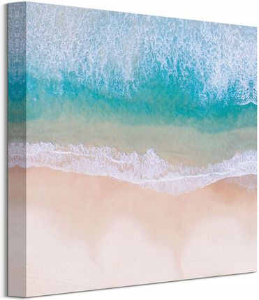 Obraz na płótnie Błękitne fale na plaży 40x40 cm
