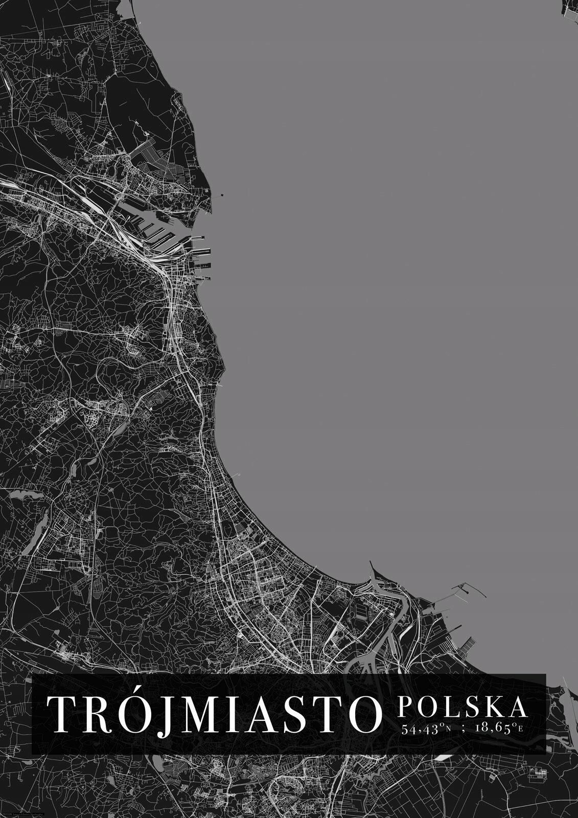 Trójmiasto Mapa Miasta Plakat A1 594x841 Cm Opinie I Atrakcyjne Ceny Na Ceneopl 4973
