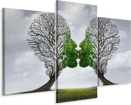Obraz Tryptyk Drzewa Twarze Pocałunek 3D 150x100
