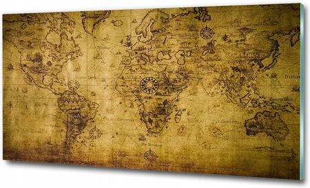 Obraz szklany do salonu duży Stara mapa świata