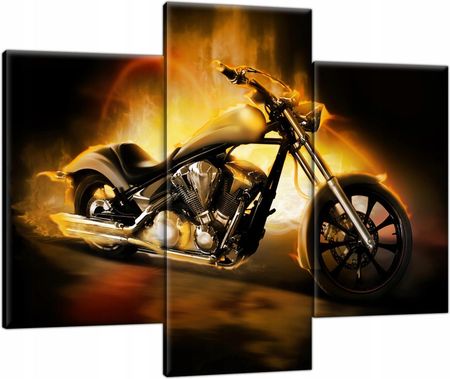 Ognisty Motor Motocykl 90x70 Harley Chopper Obraz