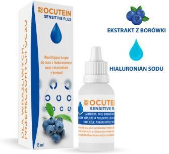 Ocutein Sensitive Plus Nawilżające Krople Do Oczu 15ml