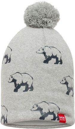 BROEL Frame czapka dla chłopca na zimę niedźwiedź szara