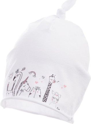 Jamiks AGRAFKA czapka dla niemowląt na wiosnę smerfetka biała