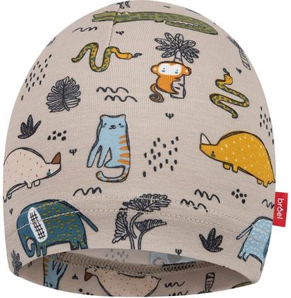 Broel ALIBABA czapka dla chłopca organic safari beżowa