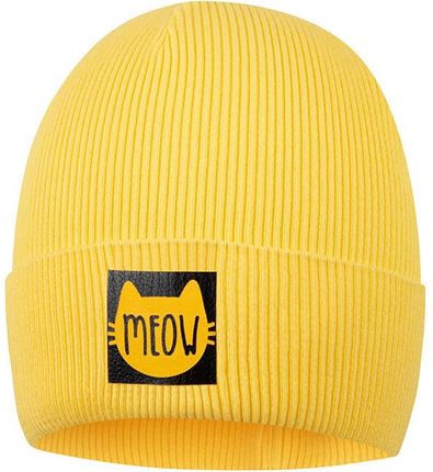 Broel BOJA czapka dla dziewczynki prążkowana żółta