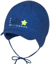 BROEL Basic 200 czapka niemowlęca wiązana z daszkiem chaber - zdjęcie 1