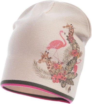 Jamiks Aruba czapka dla dziewczynki dzianinowa wiskoza beżowa
