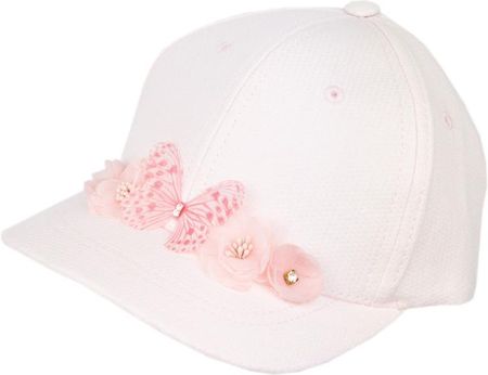 Jamiks LILI czapka z daszkiem dla dziewczynki kwiaty różowa