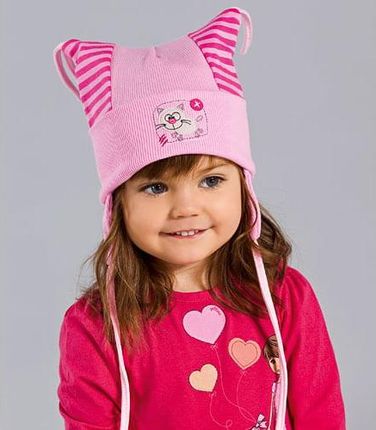 RASTER Łatek czapka dla dziewczynki różowa