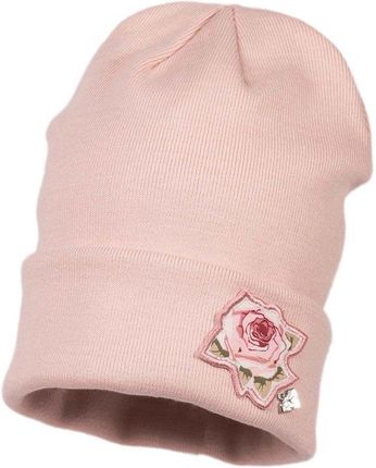 Jamiks MONA czapka dla dziewczynki beanie pudrowy róż