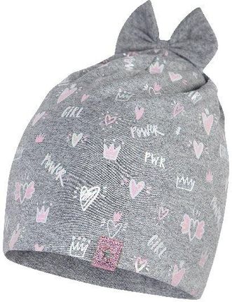 Broel LETICA czapka dla dziewczynki wiskoza szary-różowy jasny