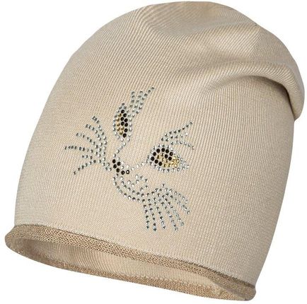 BROEL Edvige czapka dla dziewczynki beanie kotek beżowa KNIT