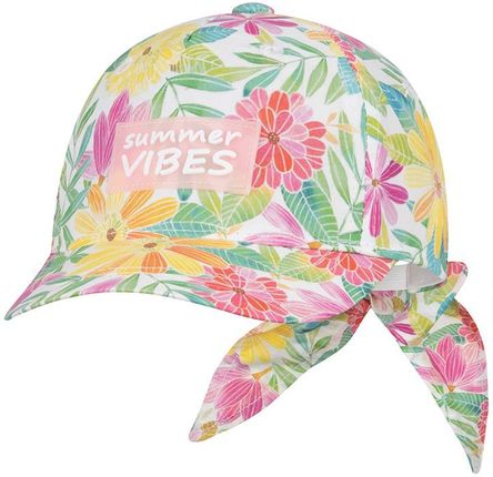 BROEL EMKA czapka z daszkiem na lato dla dziewczynki kokarda kwiaty