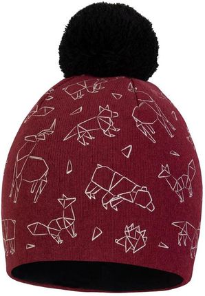 BROEL JAMES czapka dla chłopca na zimę z pomponem bordo