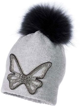 Jamiks AVILLLA czapka dla dziewczynki na zimę szara