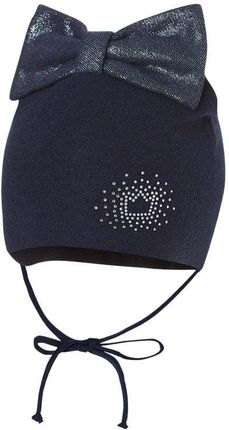 Broel IDA czapka dla dziewczynki kokarda granat