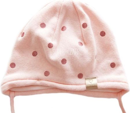BROEL Daniella czapka dla dziewczynki na jesień grochy różowa