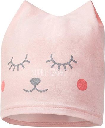 BROEL Reno czapka dla dziewczynki na wiosnę kotek różowa