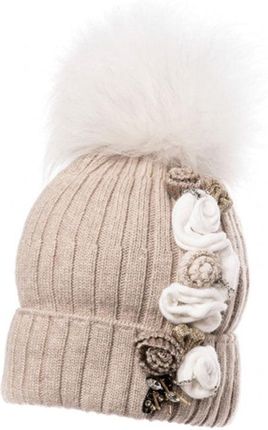 Jamiks GENIA czapka dla dziewczynki na zimę jenot kaszmir beżowa