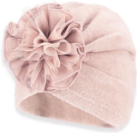 BROEL KORNELIA czapka turban dla dziewczynki pudrowy róż