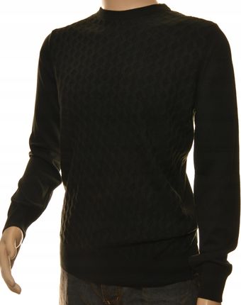Sweter sweterek męski czarny z kaszmiru i wełny merynosów XXL 2XL