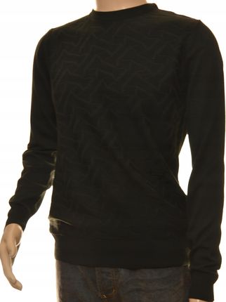 Sweter sweterek męski czarny z kaszmiru i wełny merynosów M