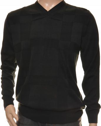 Czarny sweter męski z kaszmiru i wełny merynosów XL