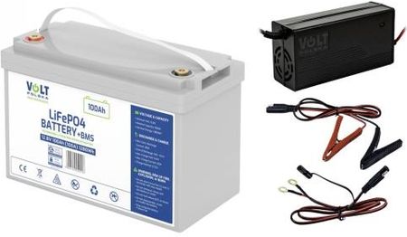 Zestaw akumulator Volt LiFePO4 12,8V 100 Ah (100A) + prostownik do akumulatorów LiFePO4 10A