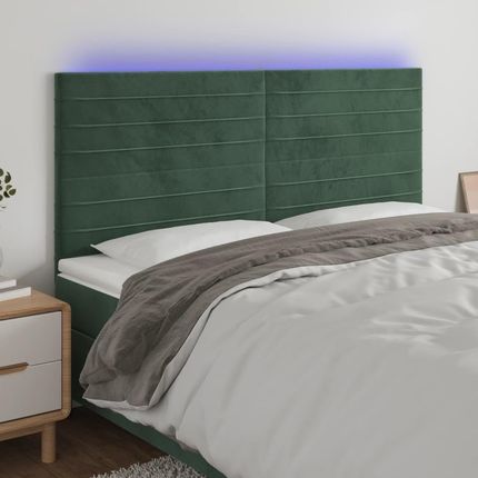 Vidaxl Zagłówek Do Łóżka Z Led Ciemnozielony 180X5X118 128 Cm 12657268