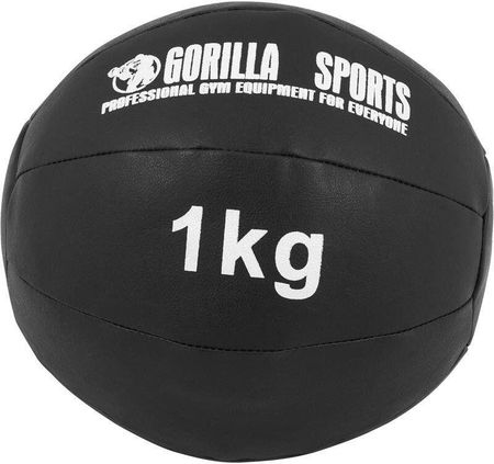 Gorilla Sports Piłka Lekarska Do Ćwiczeń Ze Skóry Syntetycznej 1Kg Biały Czarny