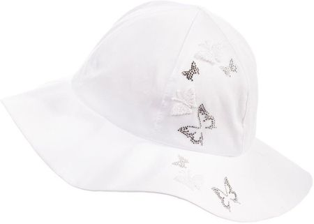 Jamiks GACELIA kapelusz dla dziewczynki na lato motylki biały