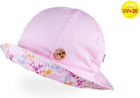 Tutu kapelusz na lato rondo różowy kwiatki bucket hat UV +30