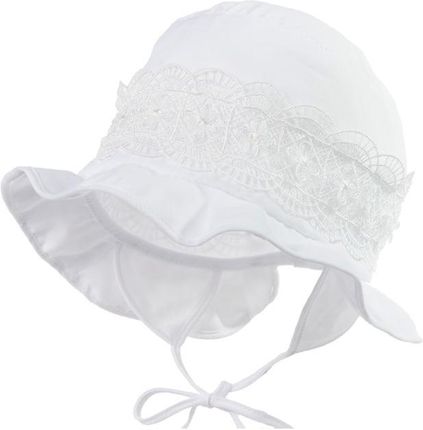 Jamiks LINDA kapelusz na lato wiązany dla dziewczynki biały