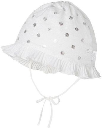 BROEL ELA kapelusz bonetka dla dziewczynki chrzest biały