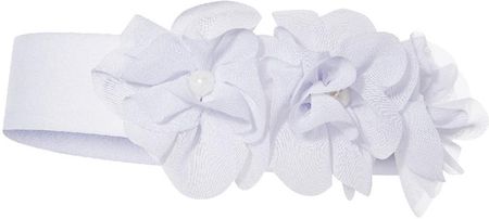BROEL Elana opaska dla dziewczynki tiulowe kwiatki chrzest biała