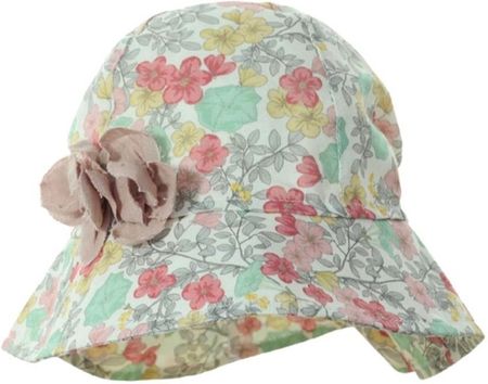 Pupill LIRICA kapelusz wiązany dla dziewczynki lniany pudrowy róż