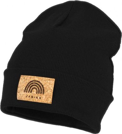 Jamiks BABI czapka dla dzieci na wiosnę prążkowana czarna