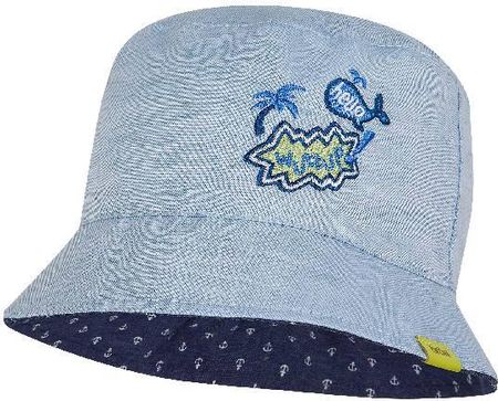 Broel HERMINIO kapelusz na lato dla chłopca bucket hat len niebieski