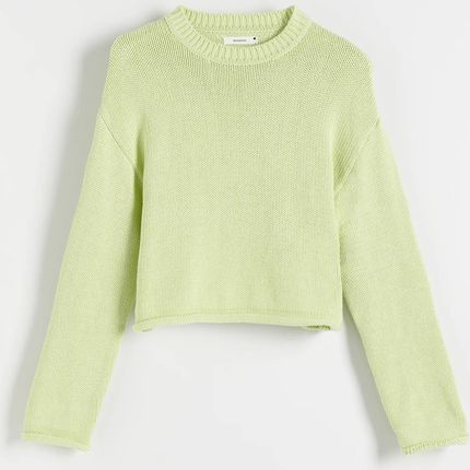 Reserved - Bawełniany sweter - Zielony