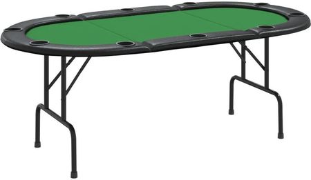 vidaXL Składany stół do pokera dla 10 osób zielony 206x106x75 cm (80402)
