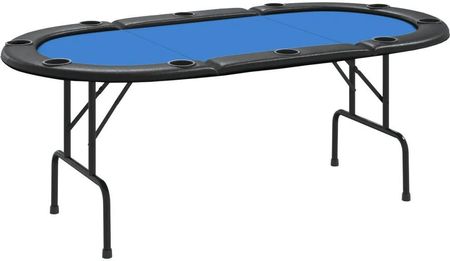 vidaXL Składany stół do pokera dla 10 osób niebieski 206x106x75 cm 80403