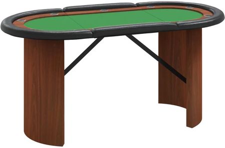 vidaXL Stół pokerowy dla 10 osób zielony 160x80x75cm 80408