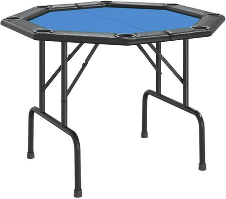 vidaXL Składany stół do pokera dla 8 osób niebieski 108x108x75cm (80405)
