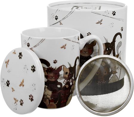 Duo Kubek Porcelanowy Z Zaparzaczem Animals Cats Family 350Ml (3645)