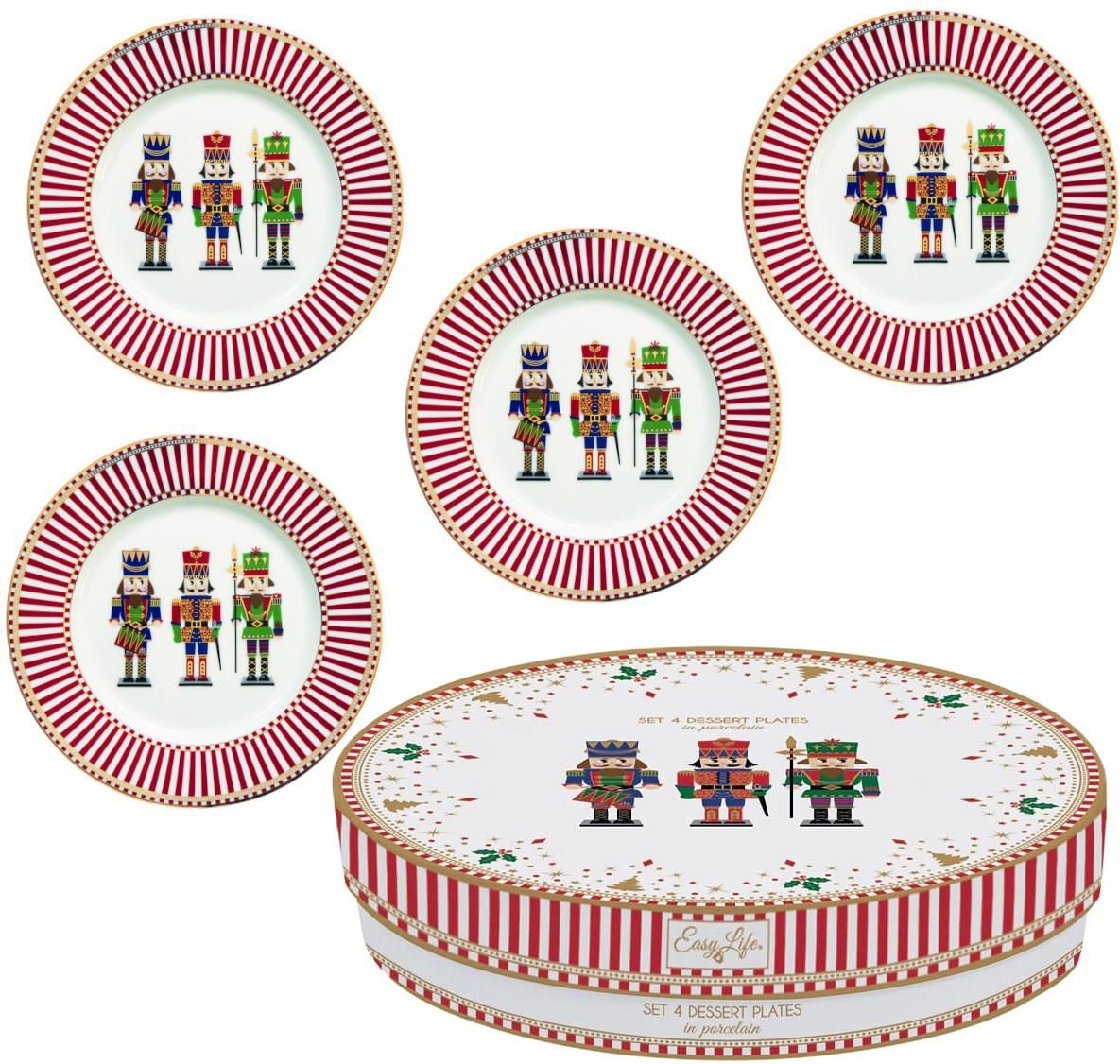 Easy Life Talerze Deserowe Porcelanowe Nutcracker 19Cm 4Szt. (8809212