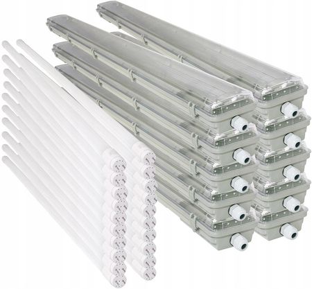 Berge 10X Oprawa Hermetyczna 120Cm Lampa+ Świetlówki Led (Oprawahermetycznaledświetlówka) - zdjęcie 3
