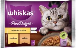 Whiskas Adult Saszetka Drobiowe Frykasy Mokra Dla Dorosłego Kota W Galaretce Kawałki Z Kurczakiem I Z Indykiem 4X85G